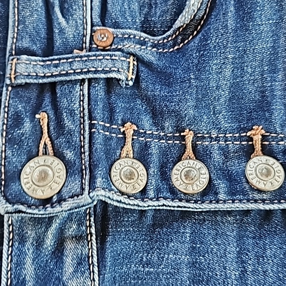 American Eagle Outfitters Women's Jean Shorts Size 4 Hi Rise Shortie Distressed - Picture 7 of 16